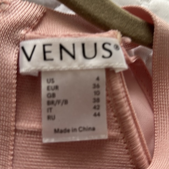 Venus PINK Bandage Dress with Chiffon Overlay 4 Perfect Condition - Picture 5 of 6